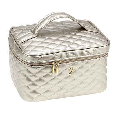 Large Quilted Train Case in Bronze