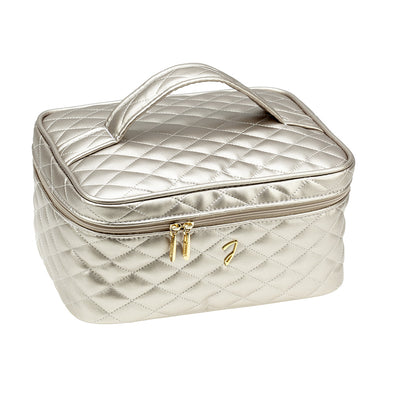 Medium Quilted Metallic Train Case - Janeke