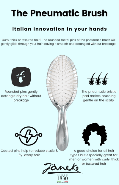 Medium Pneumatic Hairbrush With Metallic Pins - Janeke