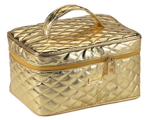 Medium Quilted Metallic Train Case - Janeke