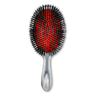 Large Silver Hairbrush with mixed bristles