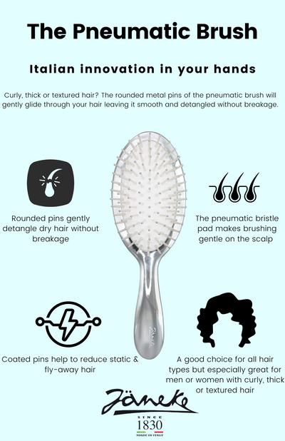 Large Oval Hairbrush With Gold Pins - Janeke