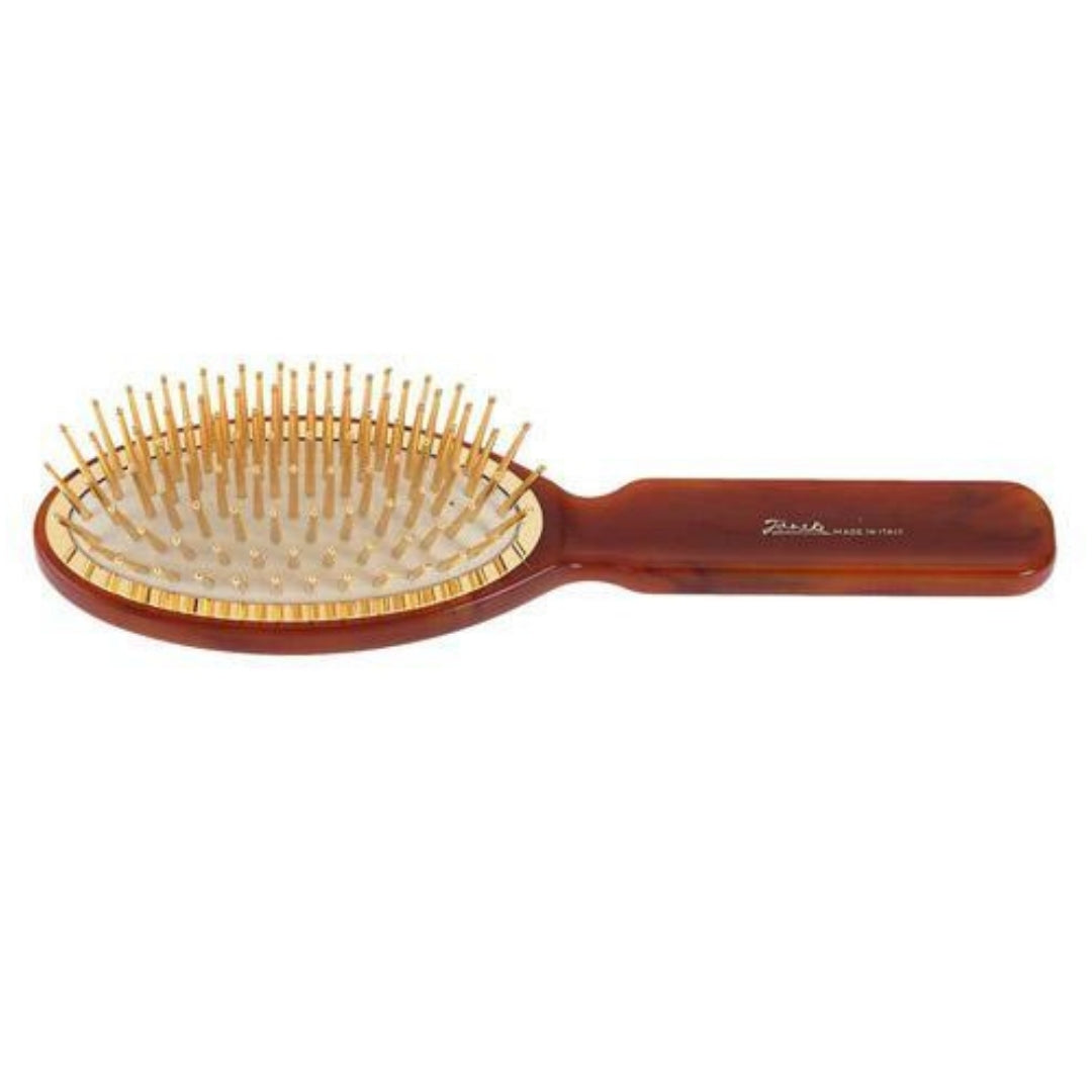 Large Oval Hairbrush With Gold Pins - Janeke